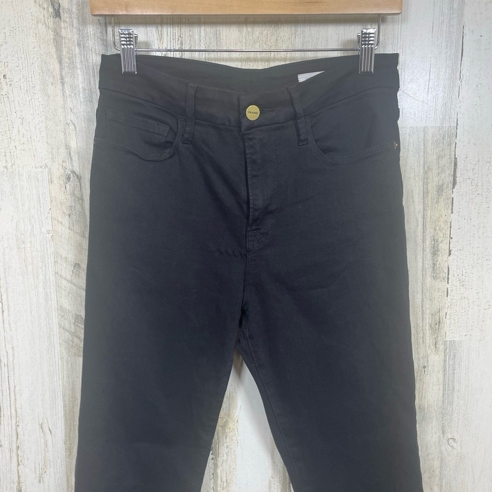 FRAME Jeans size 28 Le Crop Mini Boot Black‎ Bootcut Flare Premium Denim Stretch - Picture 2 of 8